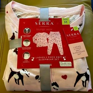 COPY - Serra for ALDI lounge wear/pajamas. Adorable pink with puppies and heart.